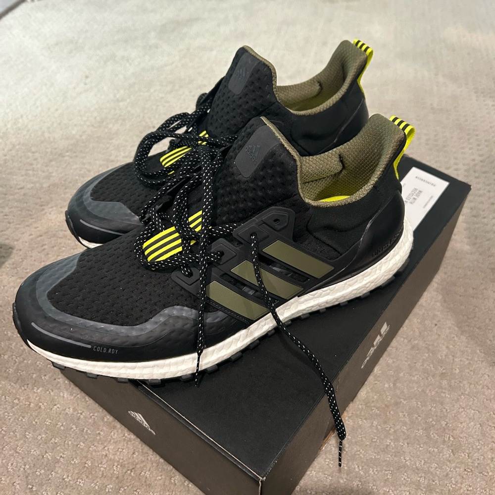 Adidas Black and Olive Sneakers